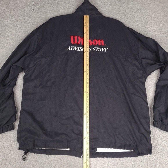 Vintage Wilson Jacket‎ Mens XL Black Advisory Staff Windbreaker Lined Full Zip - Picture 13 of 16